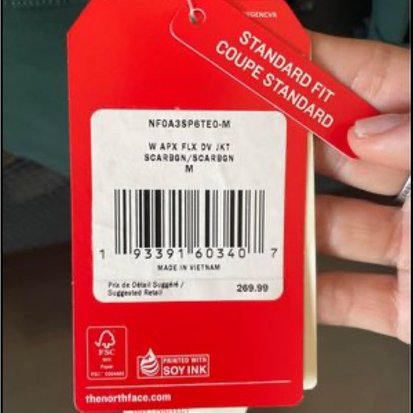 Green waterproof North Face jacket - Picture 4 of 4